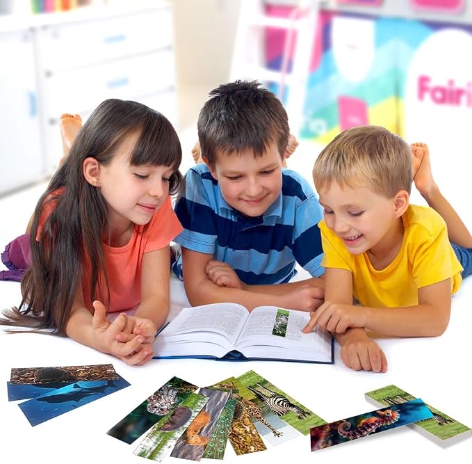 300pcs Animal Bulk Bookmarks for Kids Classroom 60 Designs Cool Wildlife Cute Book Mark Double Sided Bookmarks for Book Lovers Students Children Rewards Gifts