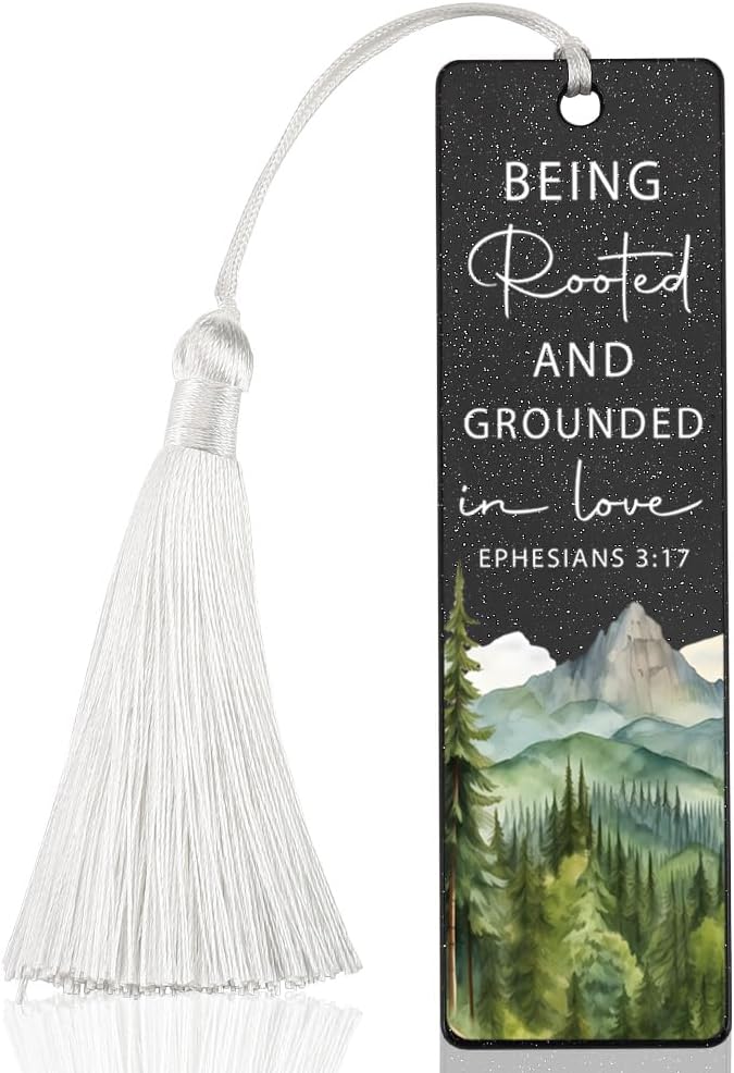 Christian Love - Rooted Bookmark, Inspirational Gift for Believers, Uplifting Gift for Spiritual Readers, Spiritual Bookish Present, Unique Mountain & Scripture Design Bookmark, WCB84