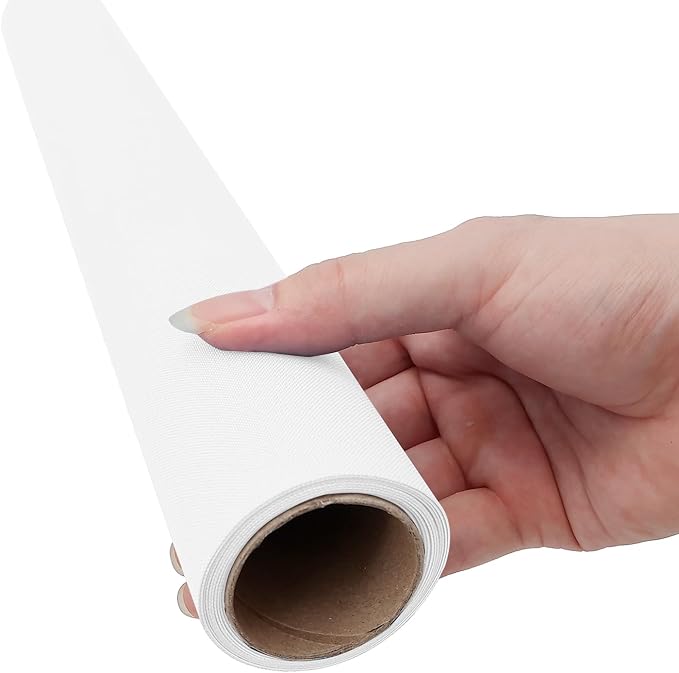 Book Cloth, 17x55', Fabric Book Cover, Paper Backed, Book Binding Cloth, Bookbinding Supplies (White, 17in x 55in)