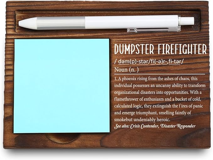 Wooden Sticky Note Holder for Coworker, Thank You Gift with Funny Quote, Funny Office Decor for School Staff, 16.5 x 12 x 1.5 cm,LQQ7