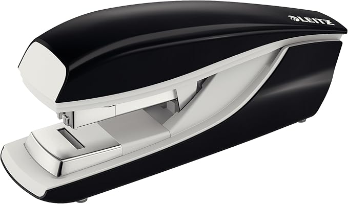 Leitz 55230195 Stapler, 40 Sheet Capacity, Ergonomic Metal Body, Includes Staples, Flat Clinch, NeXXt Range, 55230095 - Black