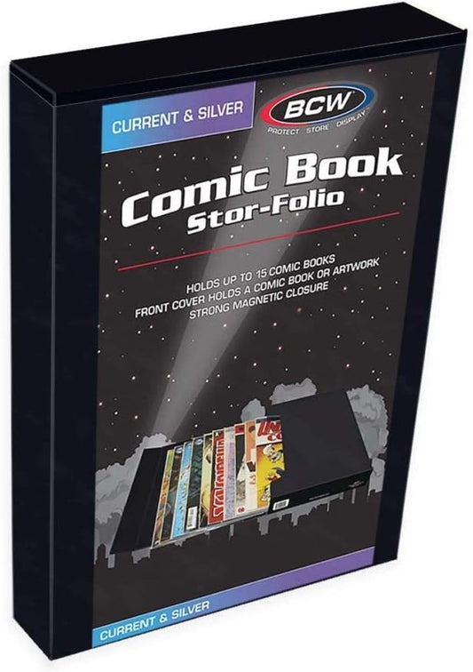 BCW Comic Book Stor-Folio – 1 Pack | Comic Book Travel Case for Current & Silver Age | Magnetic Comic Folio Carrier