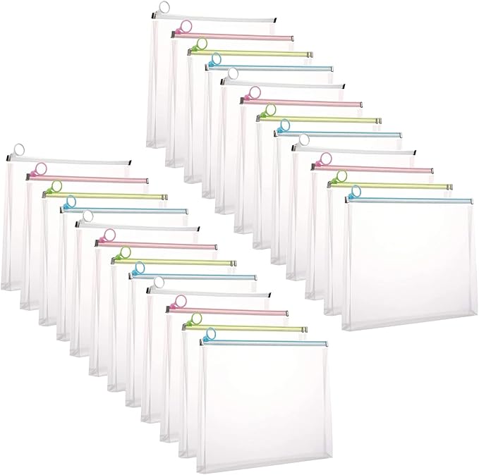 9x12 Clear Zip Plastic Envelopes File Document Paper Holder Pack of 24 (24 Pack)