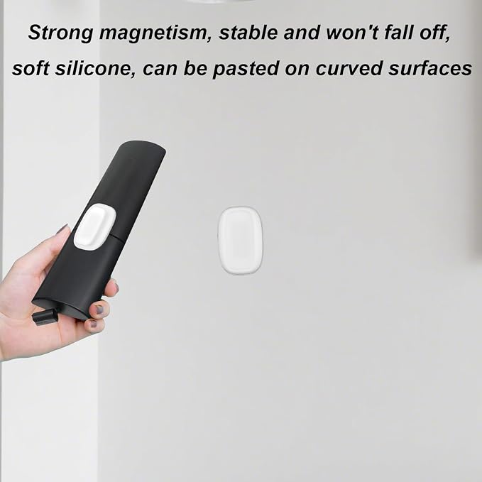 Penitue 4pcs Magnetic Remote Control Holder, Wall Mount Stronger Magnetic Silicone TV Remote Holder No-Drill Self-Adhesive Storage Caddy Rack for Home Bedroom (White)