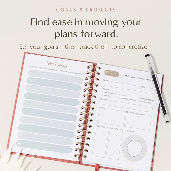 The ADHD Planner - Undated Daily Weekly Schedule Organizer Journal for Disorganized People - Habit Tracker Record Emotions & Mood - Academic Goals - Structure & Focus for Adults Brains (Spiral) (Red)