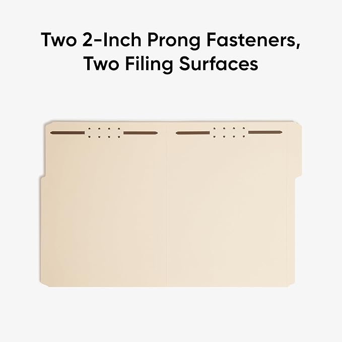 Smead Fastener File Folders, 25 Count, Manila, Reinforced 1/3-Cut Tabs, Letter Size (14536)