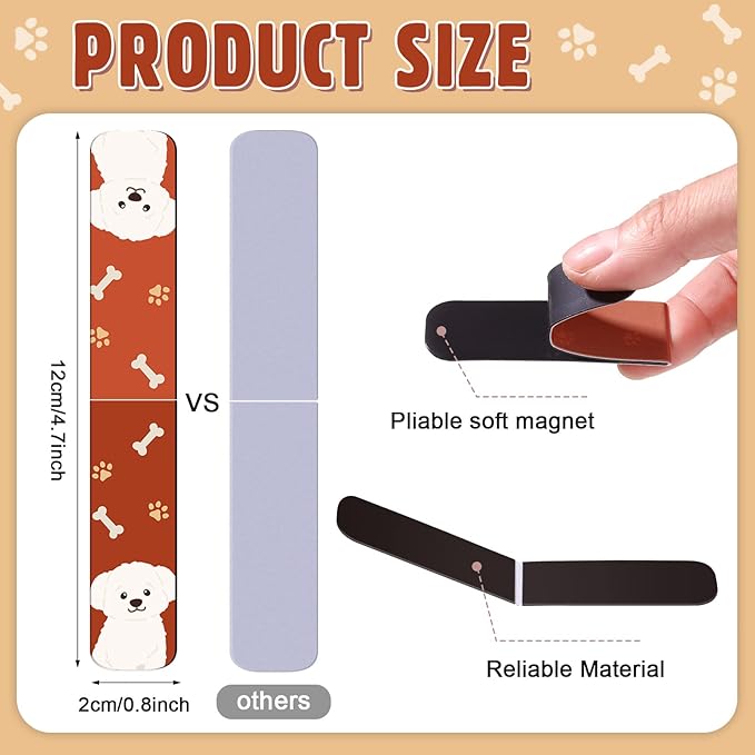 Nezyo 48 Pcs Magnetic Bookmarks Cute Dogs Cats Magnet Page Markers Puppy Magnetic Page Clips Bookmarks Pet Magnet Book Markers for Reading Party Supplies(Dog)