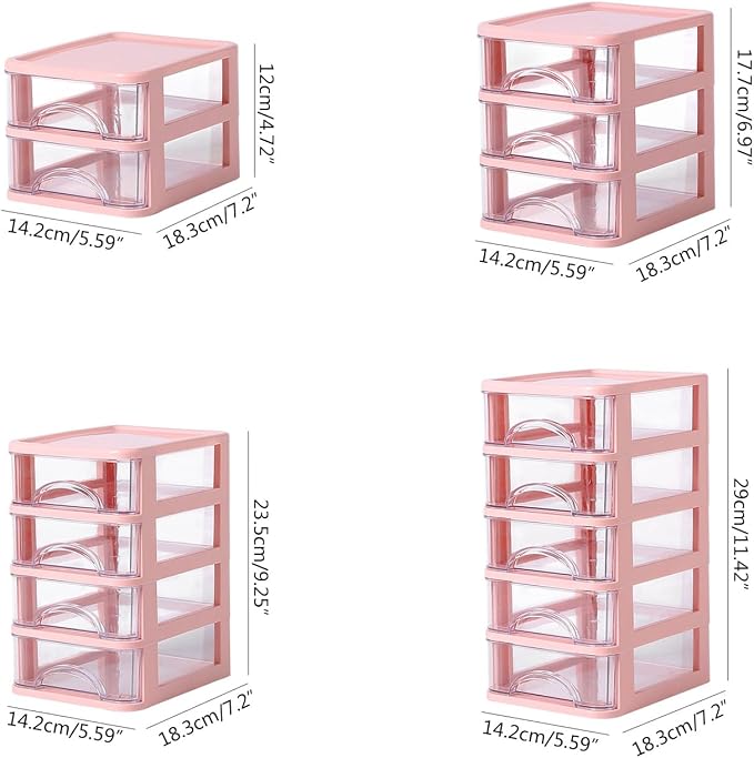 ljhnba Desktop Storage Box Stackable Cabinet Small Drawers Organizers Stationery and Supplies Clear Organizer with Drawers Stationery Organizer Box