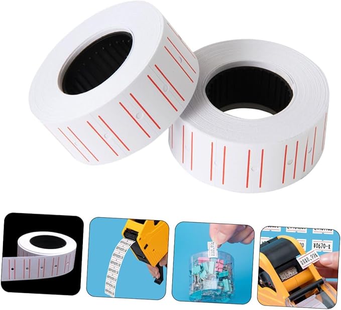 White Pricing Labels Stickers 10 Rolls 4000pcs Adhesive Removable Retail Price Marker Paper for Pricemarker Machines Grocery Shop Office Use