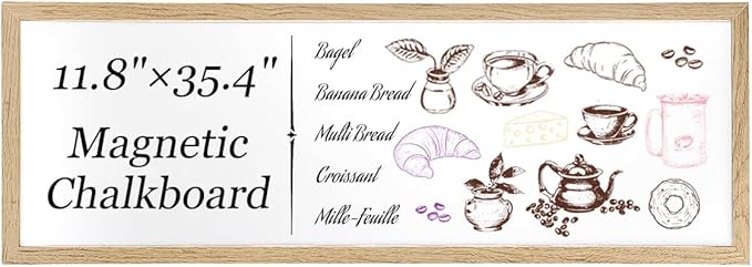 Dry Erase Board for Wall, Large Magnetic Whiteboard, White Board Dry Erase for Decoration/Planning/Kitchen Grocery List/Memo, for Office/School/Home 11.8"x 35.4"