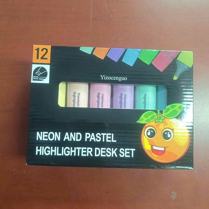 Highlighters Assorted Colors, 12 Colors with Base, Bible Highlighter, Aesthetic Highlighters, Chisel Tip Marker Pen, for Office School Supplies