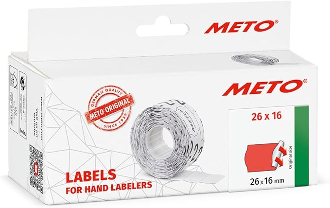 Meto 9506169 26 x 16 mm Hand Labelers - Fluor Red