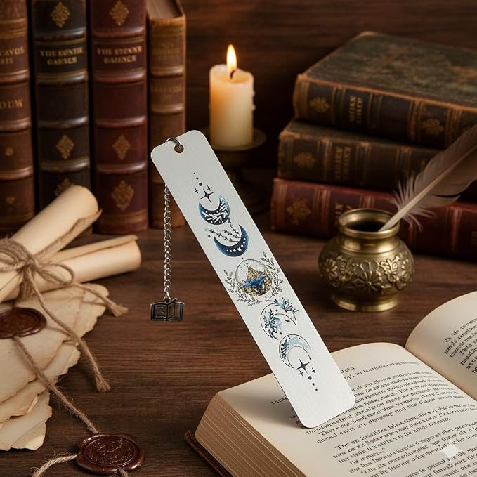 Acotar FAE Romance Metal Bookmark,The Night Court Feysand Fantasy Bookmarks,Reading Gift for Women Book Lovers and Fans of The Court of Thorns and Roses (Sliver)