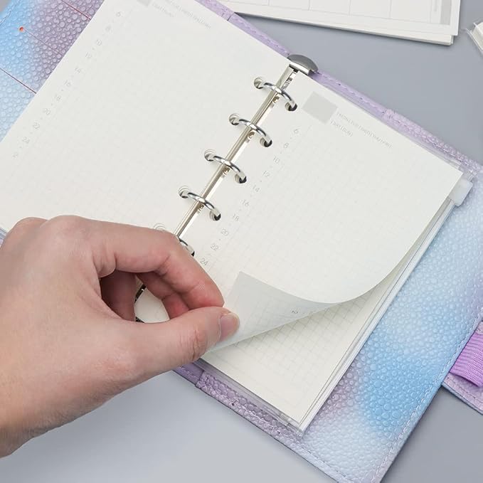 AxeWoodz A7 Refill Paper 3 Pack Undated Daily, Weekly, Monthly Binder Inserts 6-Hole Punched Filler Paper for Planner, 135 Sheets/270 Pages Refillable