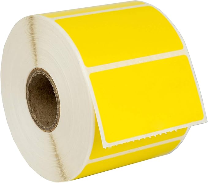 HOUSELABELS 2.25" x 1.25" Red, Blue, Yellow, Green Address Labels on 1" Core Compatible with Zebra and Rollo Printers, 48 Rolls / 1,000 Labels per Roll