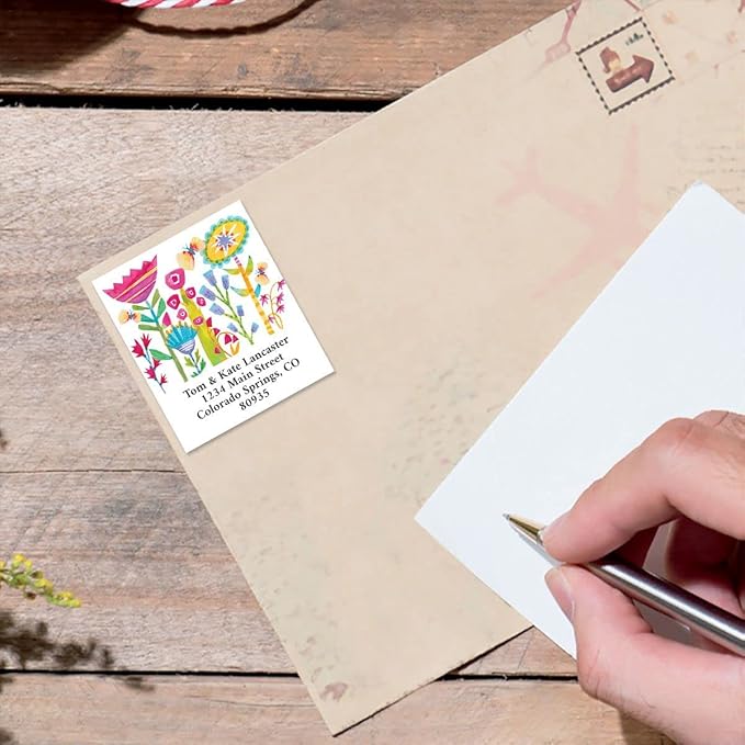 Colorful Images Floral Flutters Return Address Mailing Labels, Personalize with Name & Addresses, Set of 144 Self Adhesive, Easy Peel Flat Label Sheets, 1½” x 1¾”, 1 Design