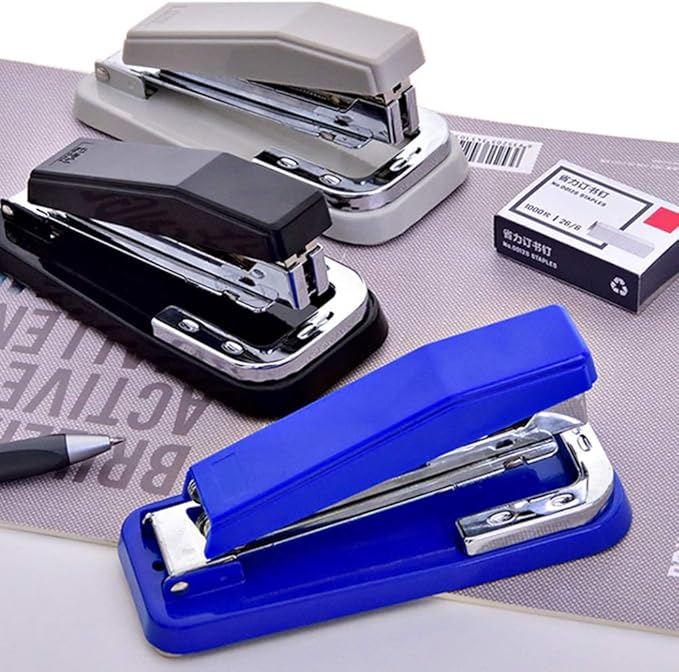 360 Degree Rotating Stapler School Desktop Stapler Portable Standard Staplers for Paper Binding School Office Accessories(E)