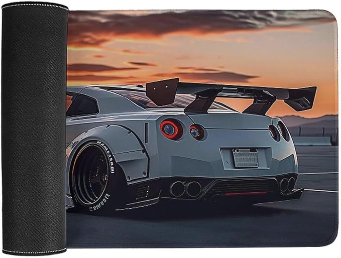 Large Mouse Pad JDM Car R35 Static Sport Sunset Desk Mat Computer Accessories Gaming Office Organizers Supplies Decor Essentials Keyboard Pads for Desk Rubber 30x60cm
