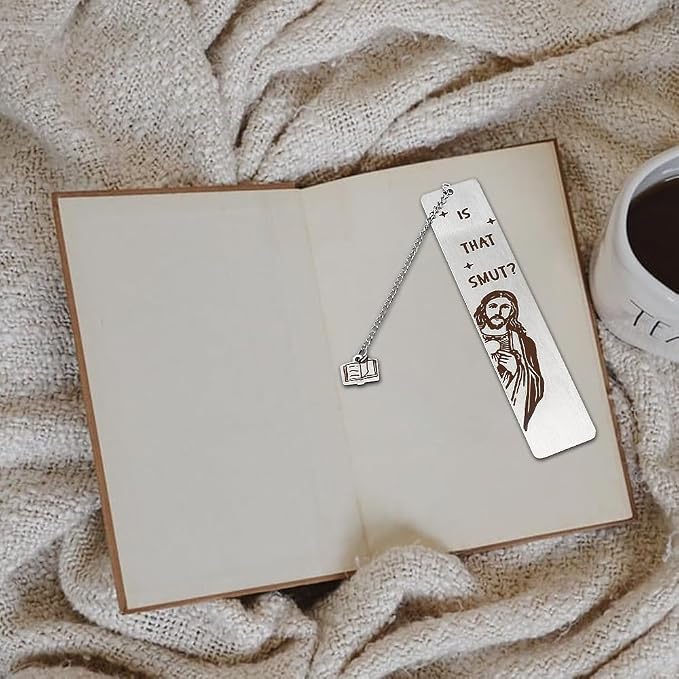 Peeking Jesus is that Smut? Bookmark (Metal 1 Piece Silver)