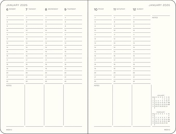 LEUCHTTURM1917 - Week Planner 2026, Hardcover, Paperback (B6+), Forest Green (Jan 1 - Dec 31, 2026)