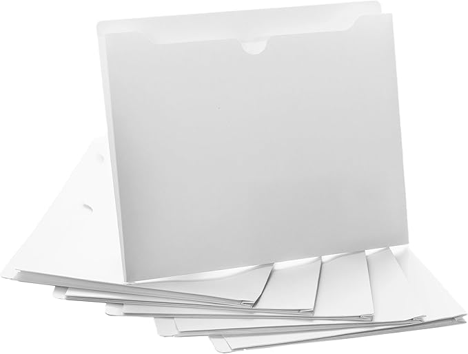 White File Jackets, 1 Inch Expansion, Letter Size, Reinforced Straight-Cut Tab, 6 Pack