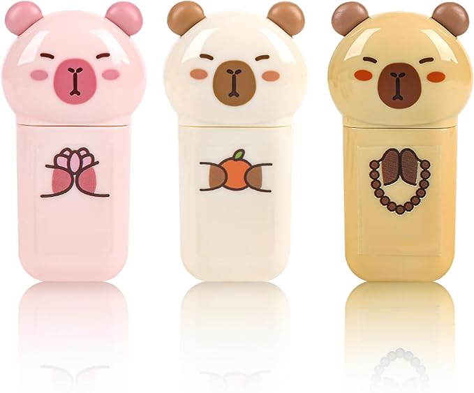 Geluode 3 Pack Capybara Correction Tape Cartoon Correction Tape Cute White Out Cute Capy School Supplies for Student Writing Office School Stationery Supplies, 1/5in.x 19.7ft.(5mm x 6m)