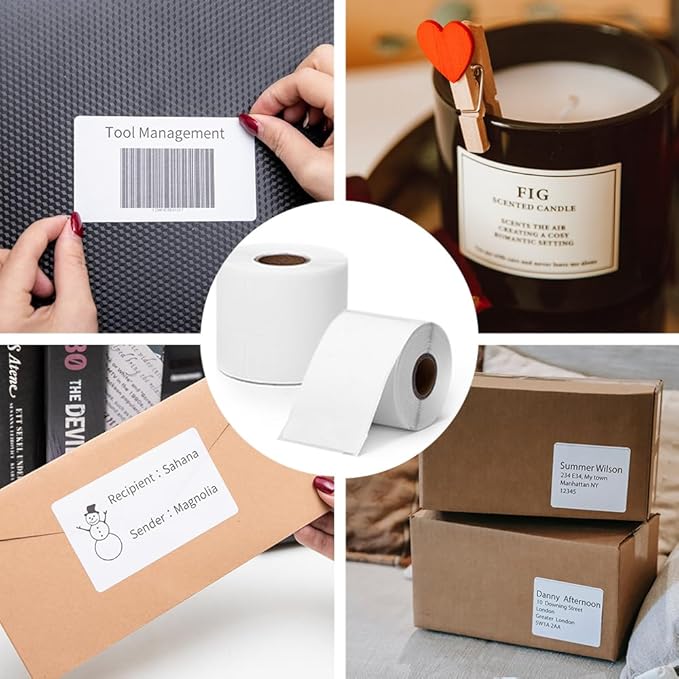 MarkDomain 8 Rolls 30323 (2-1/8" x 4", 54mm x 102mm) Shipping/Adress Label Compatible with Dymo Label Writer 450, 4XL, 450 Duo/Turbo Printers, Not for 550/5xl, 1760 Stickers