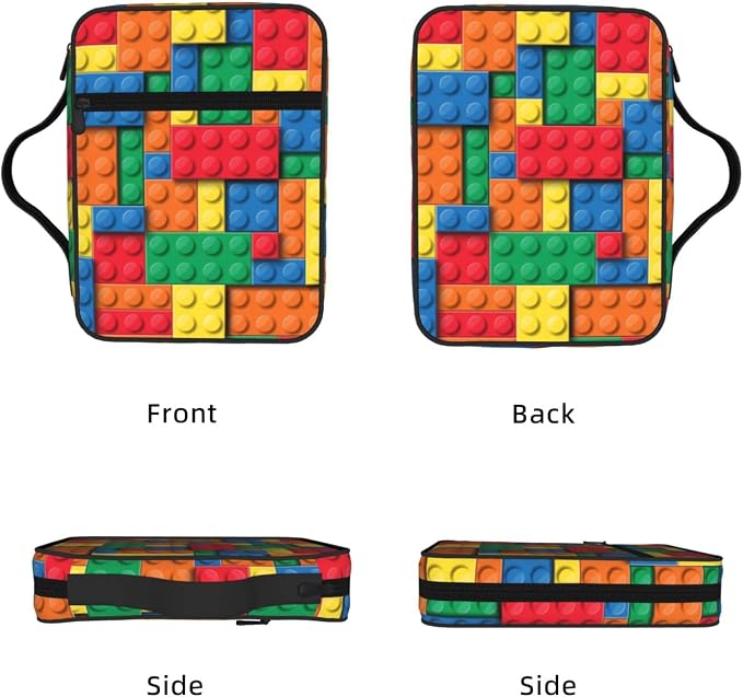 Block Funny Game Colorful Bible Cover Case Carrying Book Protector Case Bible Study Supplies Accessories Holder Case Christian Gift for Women Men