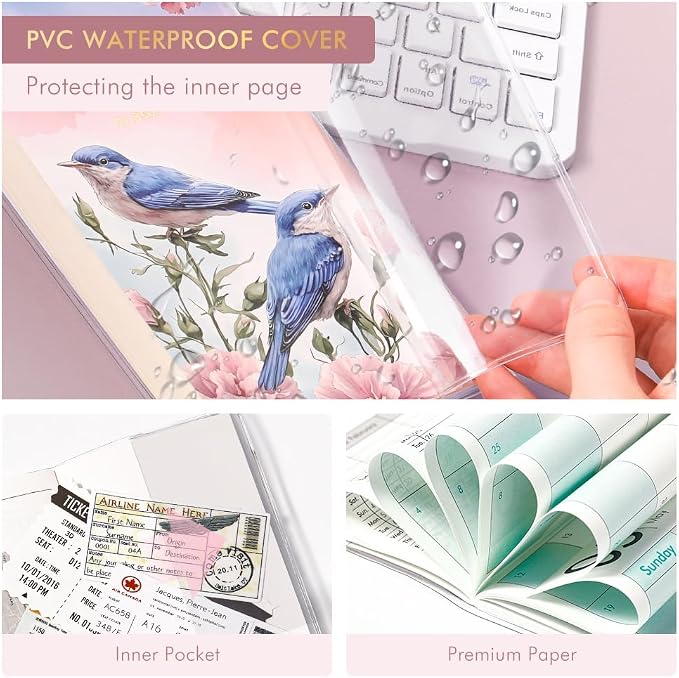 Pocket Calendar 2027-2028 for Purse, Small Pocket Planner 2027-2028 for Purse 3.5×6.5In, 24 Month Organizer from Jan 2027- Dec 2028 Mini Planner with Pvc Cover for Organizing & Planning