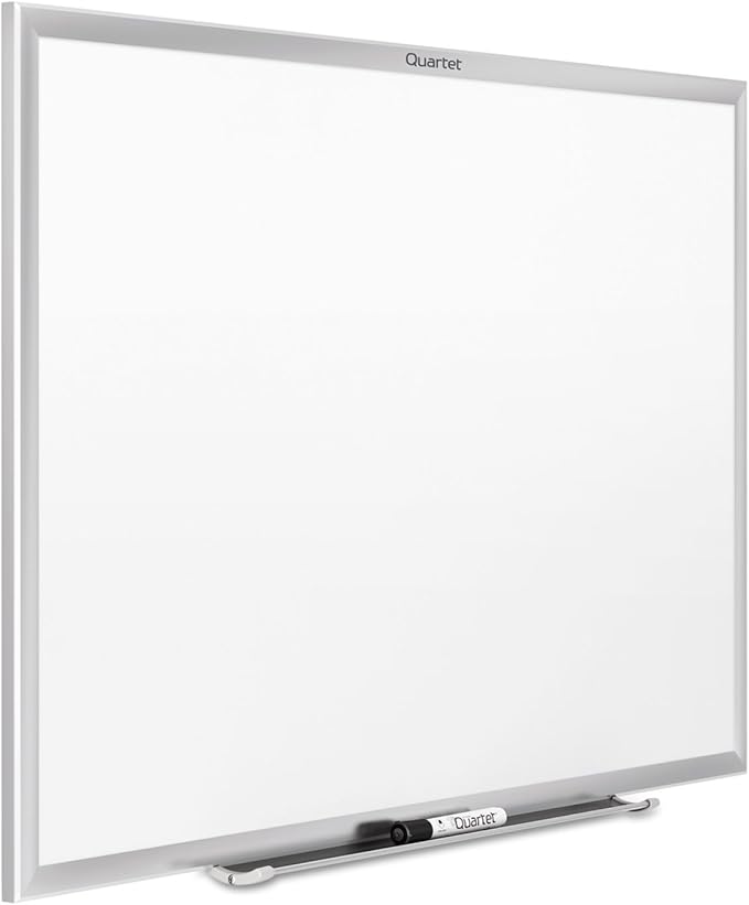 Quartet Dry Erase White Board 60"W x 36"H Magnetic Whiteboard, Nano-Clean, Silver Aluminum Frame (SM535)