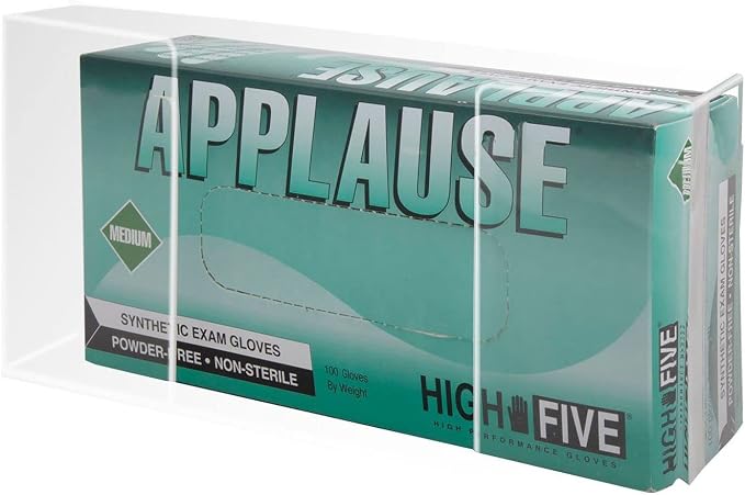 Kantek Wall Mounted Acrylic Glove Box Holder Dispenser, Single Box Capacity, for Use in Food Service, Healthcare, Hospitals, Restaurants, 10.3" x 3.8" x 5.3", Clear