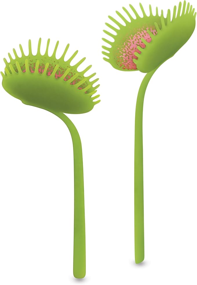 Genuine Fred Prey ON Words Venus Flytrap Bookmarks, Set of 2 Page Markers, Soft and Flexible Silicone, 3" Tall, for Plant and Book Lovers