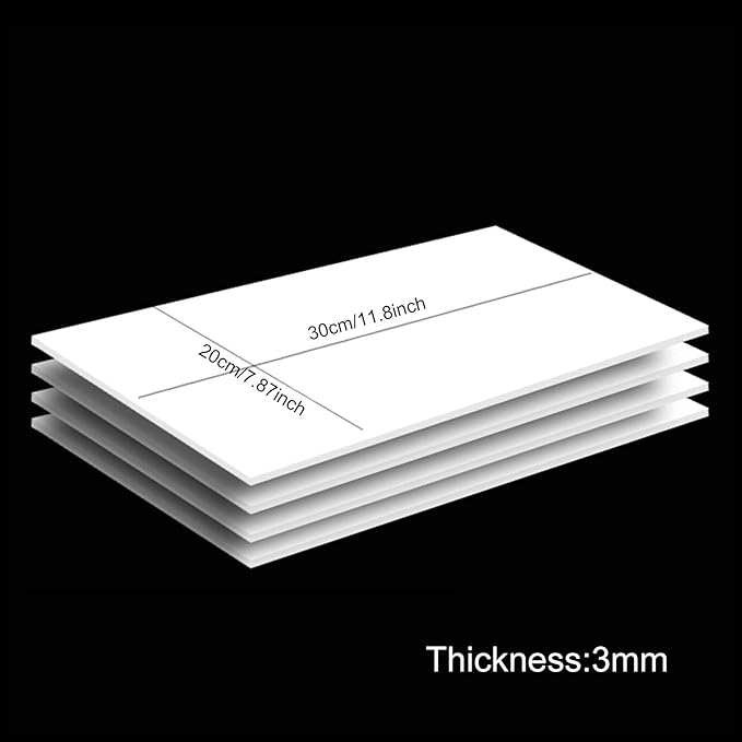 BENECREAT 5 Sheets 3mm White Foam Boards 11.8x7.8inch Rectangle Foam PVC Sheet Poster Board Mount Board for Mounting, Crafts, Modelling, Art, Display, School Projects