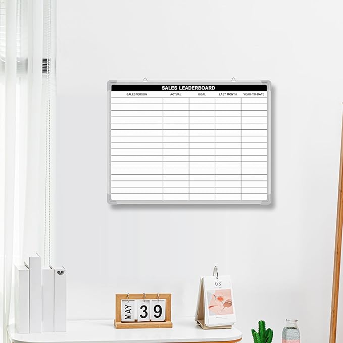 AmazingSpark Lined Whiteboard Blank Grid Aluminum Frame Dry Erase Board Reusable Wall Mounted Board for Scheduling, to Do Lists Weekly Planning Home Work (24 x 18 Inch,Sales Ranking List)
