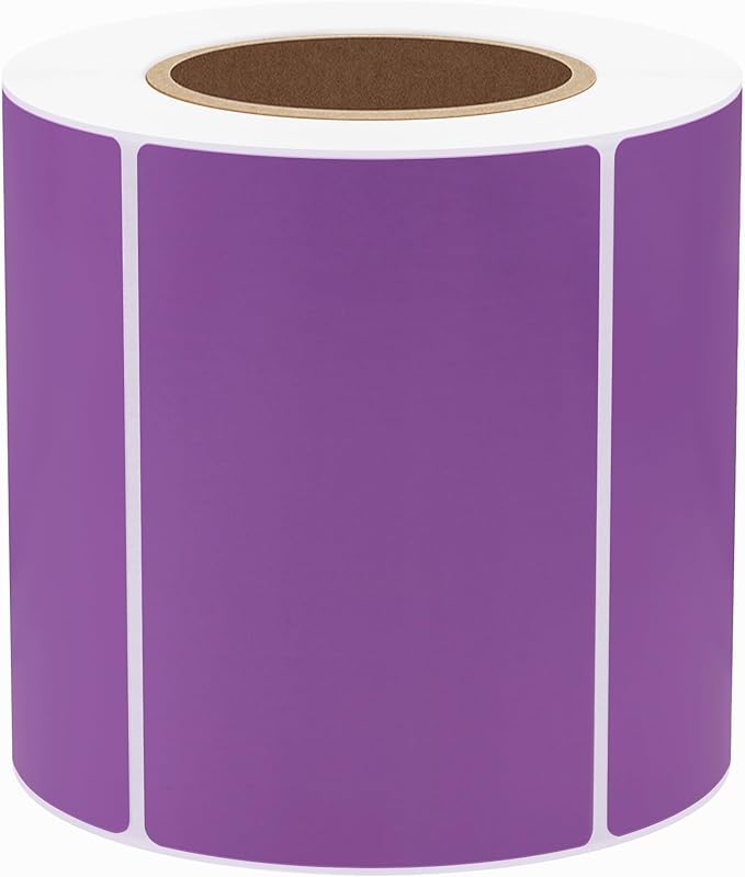 Hybsk 3x2 inch Color Direct Thermal Labels for Shipping, Barcodes, Address, Compatible with Rollo Label Printer & Zebra Desktop Printers (3"x2",Purple)
