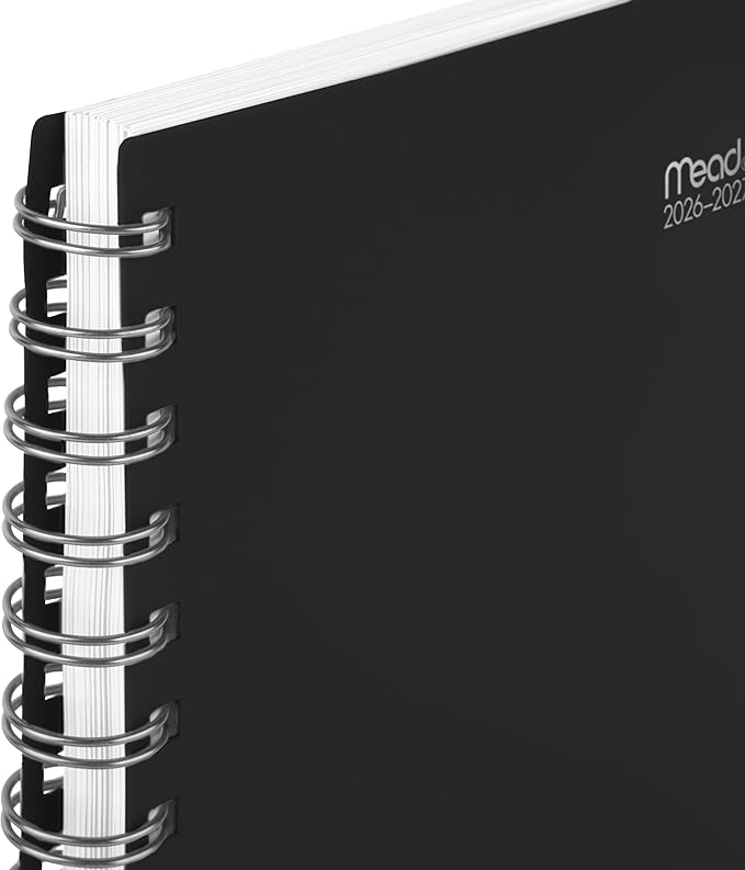 Mead Planner 2026-2027 Weekly & Monthly Academic 15-Month April-June, 5.5" x 8.5", Black (CAW42005)