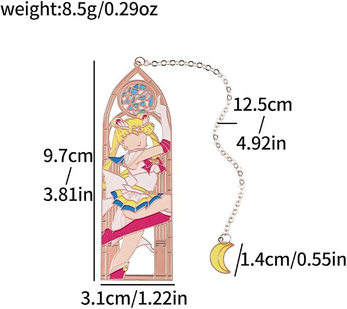 5 Style Anime Magical Girl Book Marks - Metal Bookmarks Gifts for Fans, Lovers, Students, Men, Women, Birthdays, Christmas, Valentine, School Supplies Book Accessory (Color Girl)