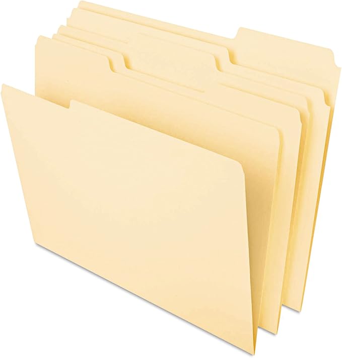 Universal Deluxe Heavyweight File Folders, 1/3-Cut Tabs: Assorted, Legal Size, 0.75" Expansion, Manila, 50/Pack