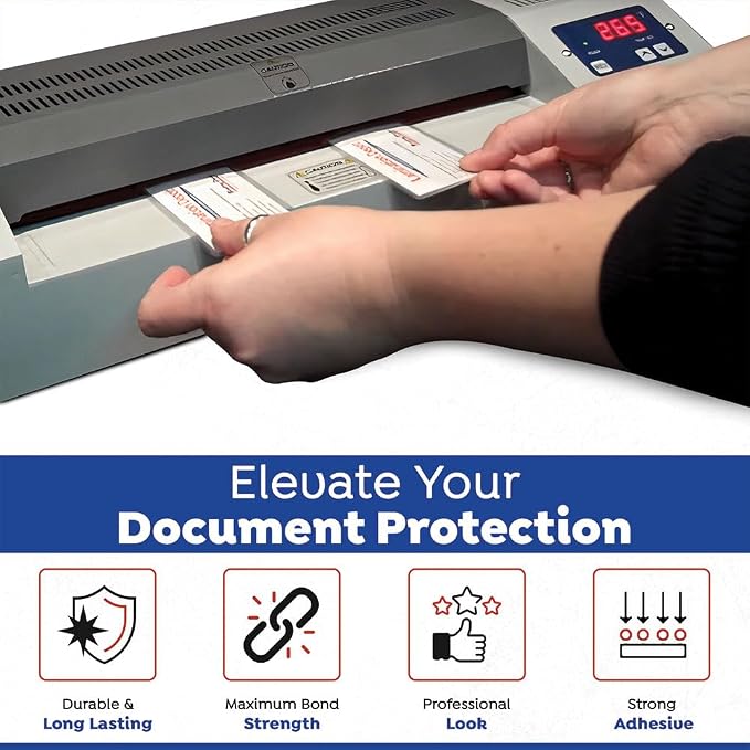 3 Mil Laminating Pouches with Rounded Corners | Bookmark Medium Size | 2-1/2 in. x 7-3/4 in. | Glossy Finish | Premium Adhesive for High-Clarity | 2 Carriers Included | 100 Pack