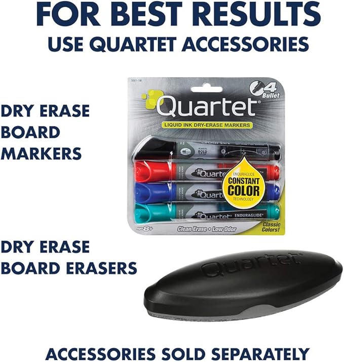Quartet Dry Erase Magnetic White Board 72"W x 48"H, Porcelain Whiteboard, Silver Aluminum Frame (PPA406)