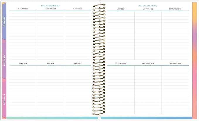 Blue Sky Livewell 24-Month 2027 Monthly Planner Calendar, January 2027 - December 2028, 7" x 9", Flexible Cover, Durable Twin Wire Binding, Colorful Pages, Storage Pocket, Includes Stickers, Lindana