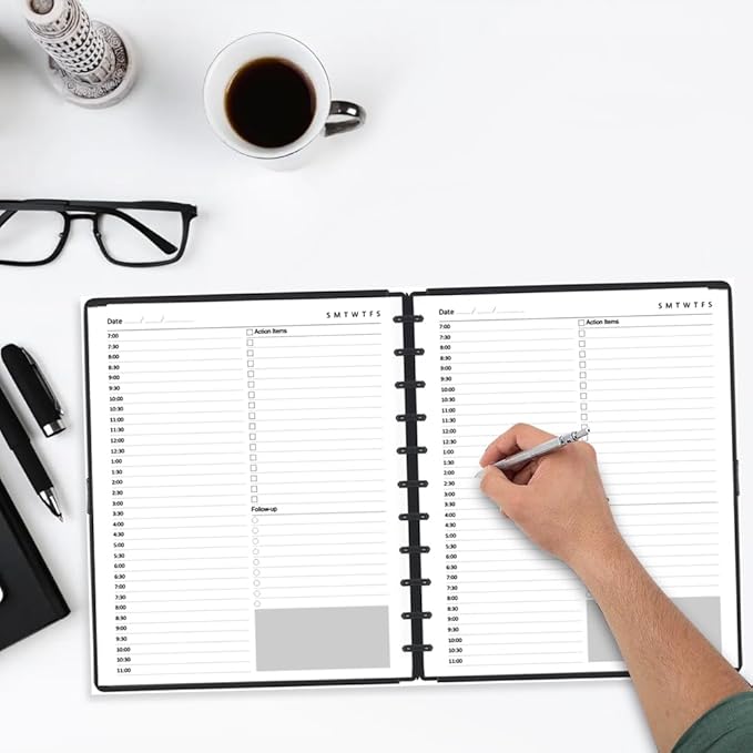 (2 Pack) Letter Size Undated Daily Planner Refills, A4 Disc Paper for TUL System, 11 Disc Planner Inserts, Total 200 Sheets/400 Pages, College Ruled, 8.5 X 11 Inch, Undated Planners Refills