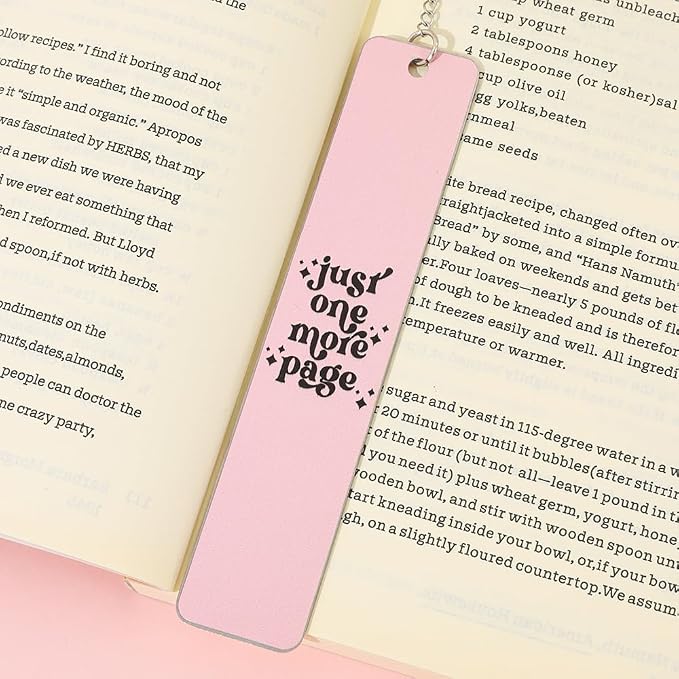 Pink Bowknot Stainless Steel Bookmark - Printed with Cute Bowknot Patterns & Equipped with Heart Pendants, Ideal for Female Readers, Perfect Birthday Gift for Girlfriends (Double-Sided C)