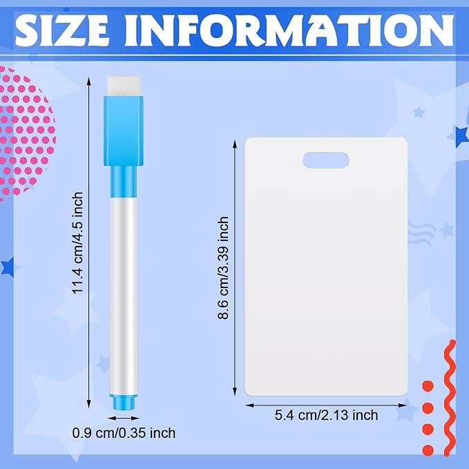 Laumoi 24 Packs Pocket Sized Erasable Notepad Badge Accessory 12 Mini Whiteboard Clipboard Hangs with Badge Mini Small Dry Erase Board with 12 Dry Erase Marker Office School(Colorful,3.4 x 2.1 Inch)