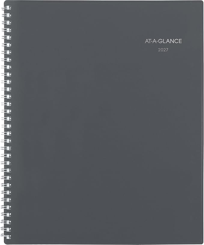 AT-A-GLANCE 2027 Appointment Book Planner, Weekly & Monthly, 8.5" x 11", Quarter-Hourly, DayMinder, Gray (GC5200727)