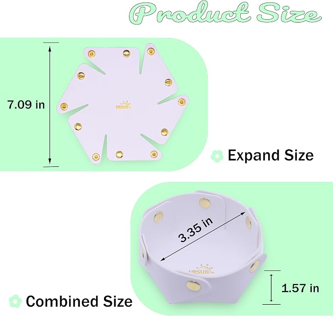 URSUN 3 Pack Cute PU Leather Paper Clip Holder for Desk, Aesthetic Valet Tray for Binder Clips, Hair Accessories, Decorative Small Desk Organizer for Home Office School (White)