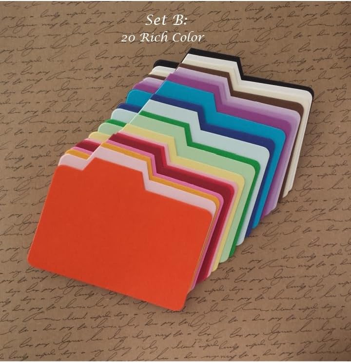 20 Mini File Folders: 5 inches x 3.75 inches - Made from Cardstock in Matte Finish (School Blue)