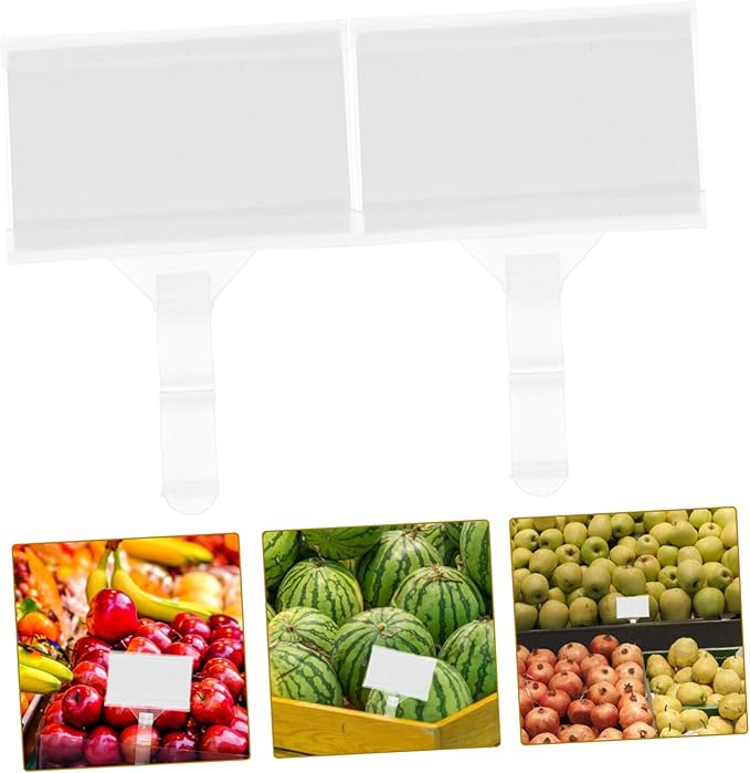 80pcs Plastic Hanging Shelf Label Holders for Retail Wire Rack Tags for Supermarkets Baskets and Storage