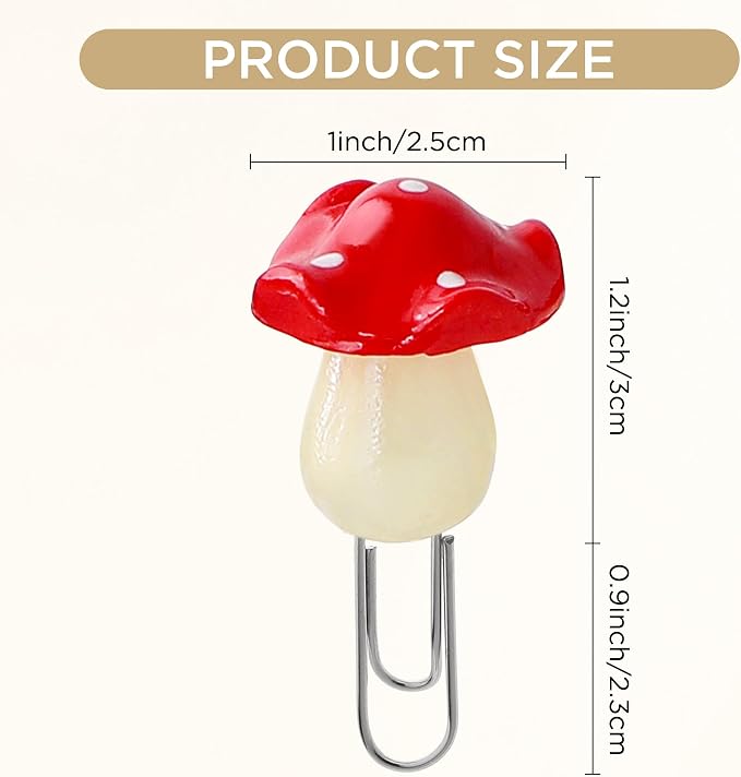 Handmade Bookmarks for Women, 3 Pcs Polymer Clay Cute Mushroom Bookmark for Book Lovers Students Teachers, Unique Reading Accessories Page Markers