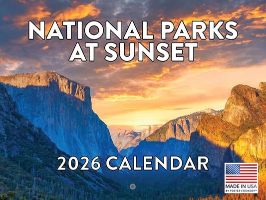 National Park Calendar 2026 Parks At Sunset Monthly Wall Calender Nature 12 Month | American Made In The USA